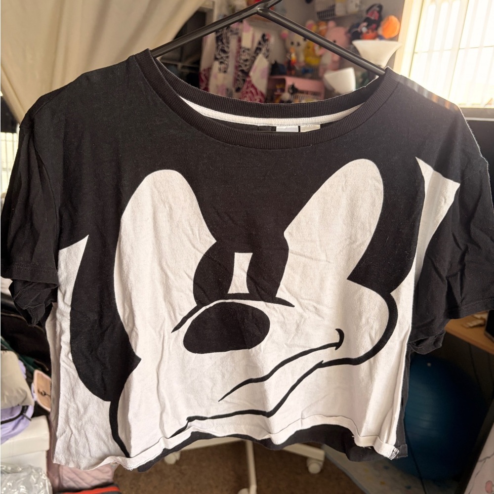 H&M Mickey Mouse women’s graphic crop top tee